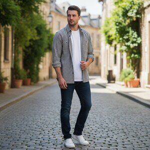 J. CREW Men's EUC New York Sportsmen's Outfitter Gingham Plaid Shirt | Size‎ M